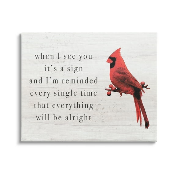 Stupell Industries When I See You Cardinal Phrase Animals & Insects Painting Gallery Wrapped Canvas Print Wall Art