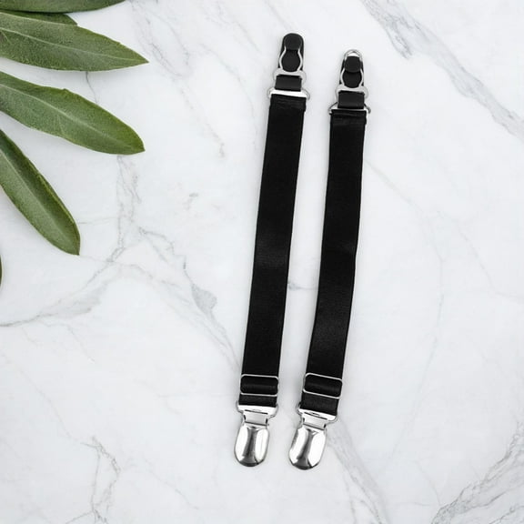 OFFIGAM Black Adjustable Metal Garter Clips, and Stylish, 2 Pairs for and Comfortable Wear