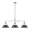 thumbnail image 1 of Golden Lighting 3306-LP CH-RBZ Suspension Linéaire, Abat-Jour Chromé et Bronze Frotté, 1 of 1