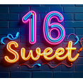 thumbnail image 4 of Neon Style 16 Sweet Backdrop Banner, Teen Birthday Party Decorations, Photography Props, Party Background, Photo Booth Decor, Celebration Decor, 4 of 8
