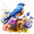 thumbnail image 1 of 5D DIY Con Taladro Pájaro Sobre 40x40cm Azul, 1 of 9