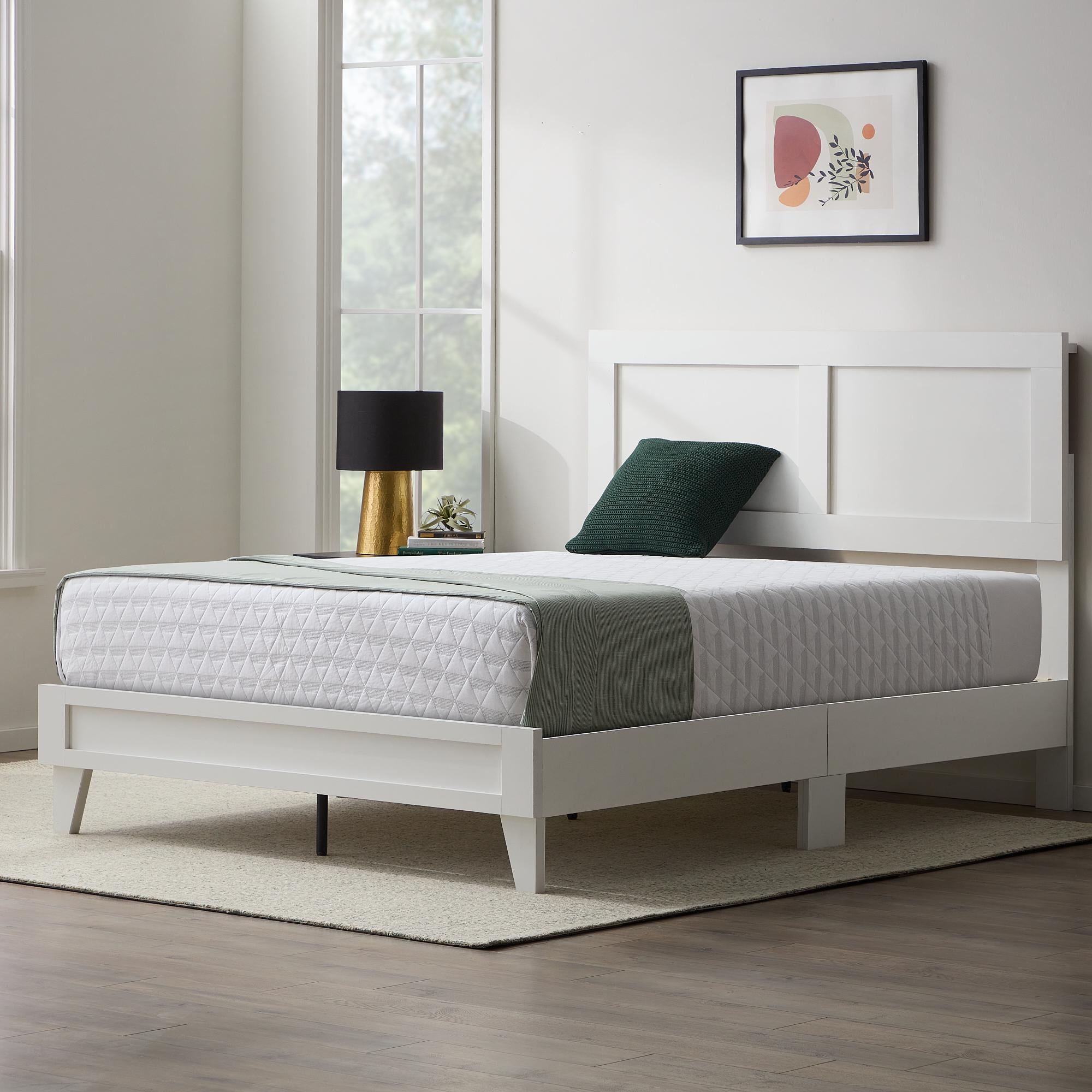 Rest Haven Kent Wood Platform Bed, California King, White