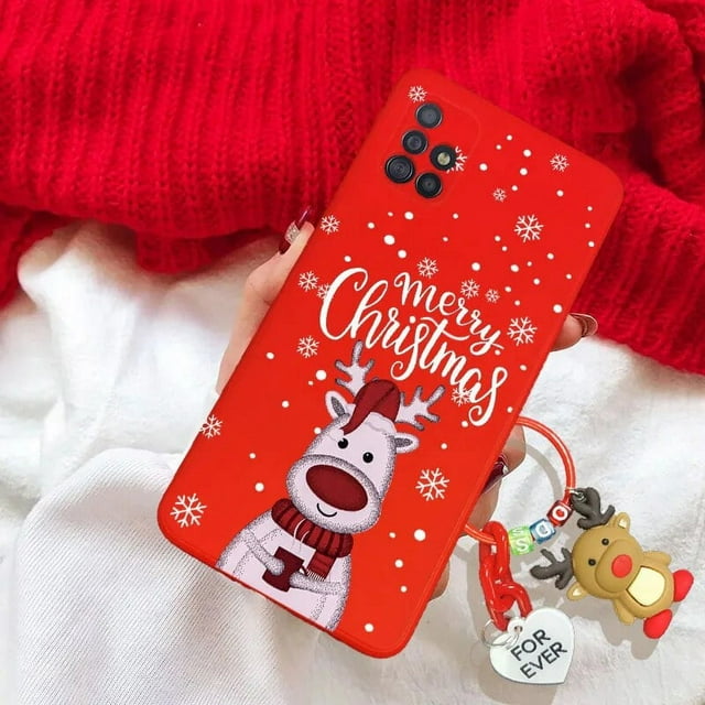 Reindeer 3D Christmas Santa Claus Tree Hat Case For iPhone 7 8 Plus 6 6S Plus Snowman 3D Key Chain Tpu Phone Cover