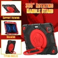 thumbnail image 4 of Dteck Case for iPad Pro 11 1st/2nd/3rd/4th Gen/iPad Air 4th/5th Generation,Heavy Duty 3-Layer Protection Case 360 Rotating Handle Grip Stand with Shoulder Strap Kids Friendly Cover,Black+Red, 4 of 8