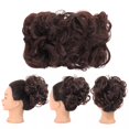 thumbnail image 4 of Shangke Synthetic Updos Curly Hair Chignon Clip On Hair Bun Pad Gray Mix Color Retro Style Women's Wedding Hairpieces, 4 of 5