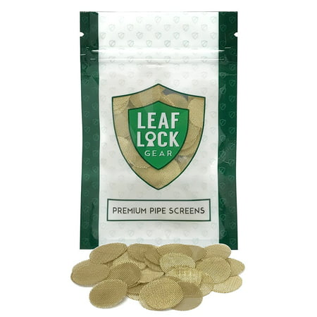50 Leaf Lock Gear Premium Brass Tobacco Pipe Screen Filters - 5/8