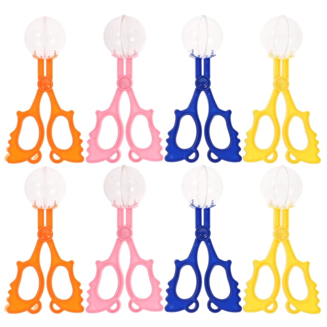 EeaseMX 8 pinzas creativas para atrapar insectos, divertidas pinzas para atrapar insectos, tijeras, juguetes para exteriores para niños (azul, rosa, naranja y amarillo)