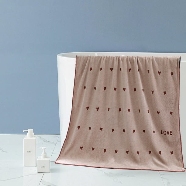 Toalla de baño para parejas, suave y absorbente, ideal para decorar el hogar, regalo de San Valentín, 70 x 140 cm. Toalla de playa de poliéster.