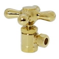 thumbnail image 5 of Westbrass LA-Style Pedestal Sink Supply Kit with P-Trap, Lines, Flanges and Cross Handle Angle Stops, Polished Brass, 5 of 11
