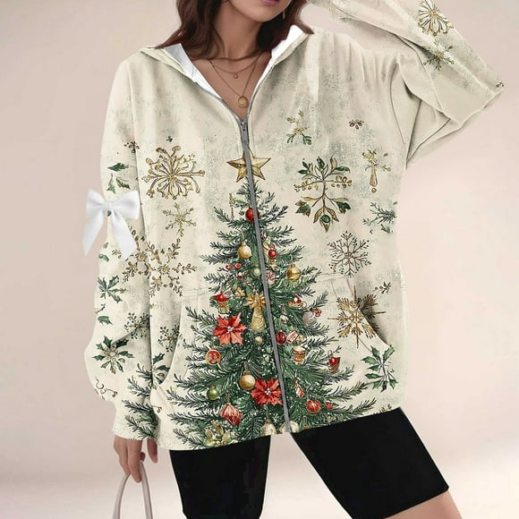 Mceream Women's Fleece Jacket Casual Button Up Fuzzy Hooded Long Sleeve Cardigan Sweaters Warm Thick Lined Print Plus Size Outwear Chaqueta Negra Mujer Khaki S