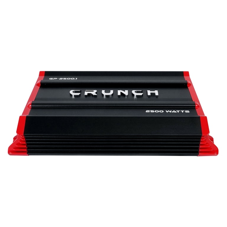 Crunch GP-2500.1 Mono Amplifier, 2500W, Black/Red, 6.1 lbs, Low