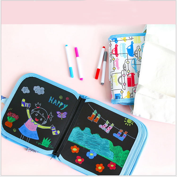 YUUFUU Erasable Doodle Drawing Book for Kids with 12 Colors Chalk Markers Road Trip Essentials for Toddlers Kids Travel Activity Toddler Busy Book Toddler Boys Girls Toys Ages 3 4 5 6 7 8 Rocket 