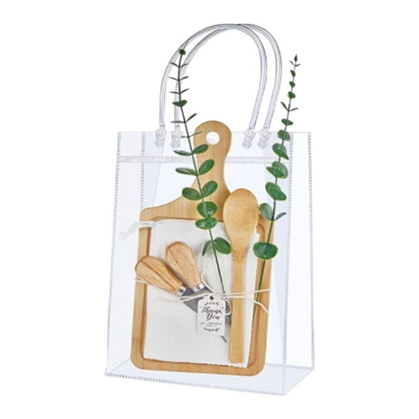 Tabla de quesos de bambú con juego de cubiertos, bolsa de regalo, etiqueta de agradecimiento compacta, cuchara para invitados, juego de recuerdo de