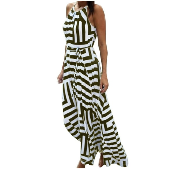 Henpk Summer Dresses for Women Striped T Shirt Dress Casual Midi Dress Short Sleeve Sundress with Pockets Sexy Summer Boho Maxi Long Evening Party Beach Dress Sundress Green M