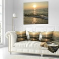 thumbnail image 2 of Designart Black Seascape in Morning Sunlight - Beach Photo Throw Pillow - 18x18, 2 of 4