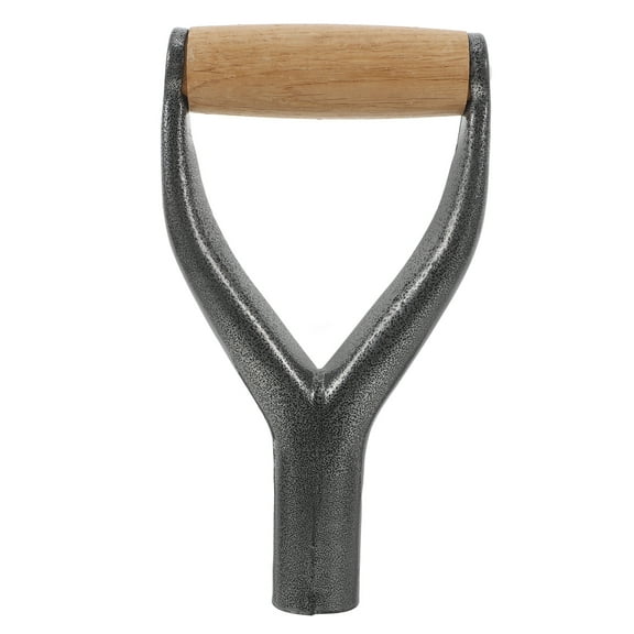 Masteelf Ergonomic Metal Shovel D Handle Replacement for Home Use Silver Sturdy Wood and Iron Construction