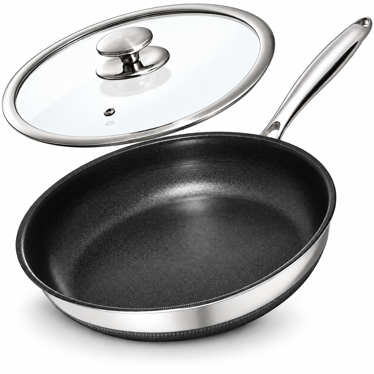 Kitexpert 10 in Titanium Ceramic Nonstick Frying Pan with Lid photo 1