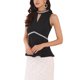 thumbnail image 4 of INSPIRAR CHIC Blusas sin mangas de cuello halter con cuentas y abertura en la parte delantera, peplum, talla XL, color negro, 4 of 6