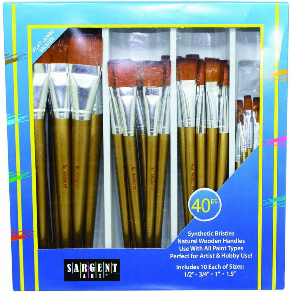 Sargent Art Flat Jumbo Brush Set, 40Count (563101)