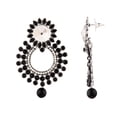 thumbnail image 5 of Efulgenz Indian Oxidized Jewellery Antique Jhumka Jhumki Floral Earrings with Ear Support Chain Hair Accessories for Women, 5 of 5