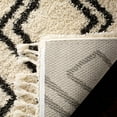 thumbnail image 3 of SAFAVIEH Moroccan Fringe Kaelea Geometric Shag Area Rug, Cream/Charcoal, 5'1" x 7'6", 3 of 6