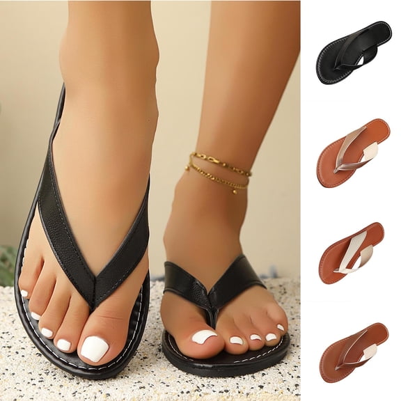 Taqqpue Flip Flops for Women Comfortable Summer Beach Walking Thong Cushion Sandals Open Toe Flat Weaving Slippers Plus-Size Thong Openwork Beach Shoes Slip On Indoor Outdoor Sandals Women
