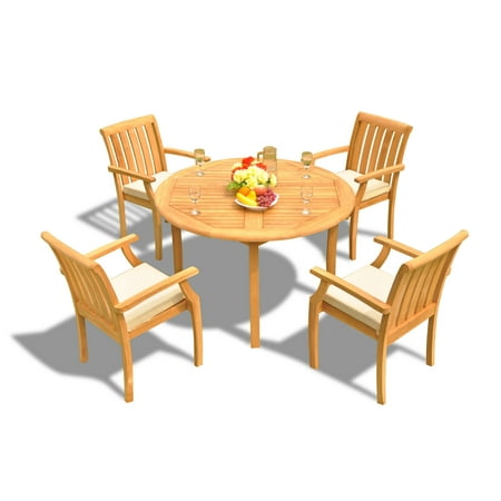 Teak Dining Set 4 Seater 5 Pc 48 Round Table And Somerset Teak Dining Set 4 Seater 5 Pc 48 Round Table And Somerset