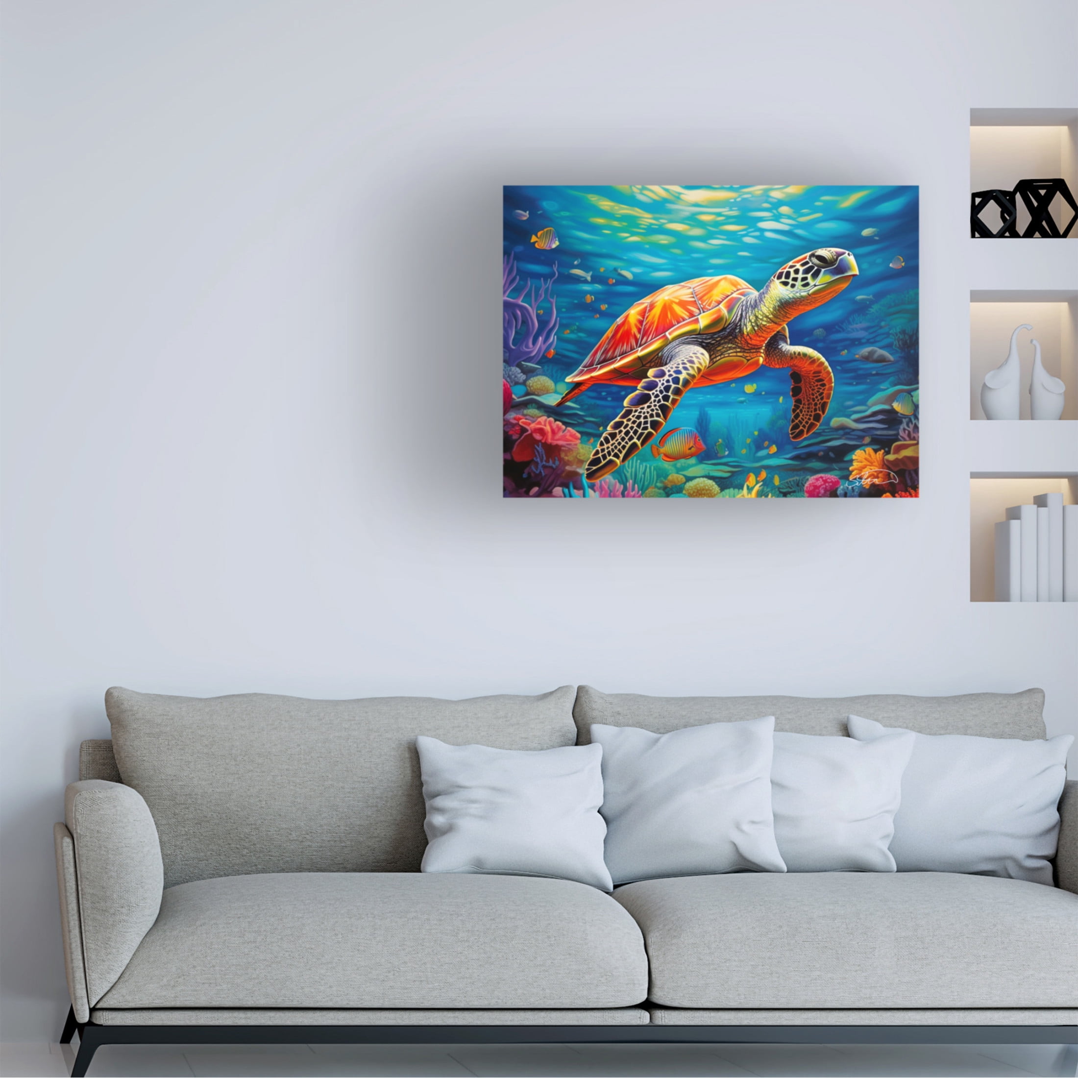 Canvas Wall Art - Stewart 'Under The Sea Magical Color' Wall Art for Living Room, Bedroom, or Office Décor by Trademark Fine Art - 24 x 18 Inches