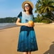 thumbnail image 4 of Disketp Ocean Dolphin Fish School para Vestido de Manga Corta para Mujeres, Vestidos de Verano para Mujeres, Casual y Holgado para la Playa, 4 of 6