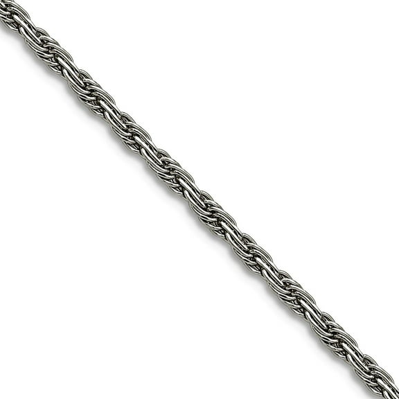 Stainless Steel Polished 2mm Fancy Rope Chain Necklace 18 Inch Chain Necklace for Women and Men