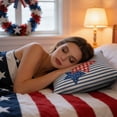 thumbnail image 7 of Patriotic 4th of July Pillow Covers 18 x 18 Blue Star Red Stripe Fourth July Decorative Throw Pillows Outdoor Farmhouse Pillowcases Memorial Day Cushion Case Sofa Couch Bed Decor (1pc), 7 of 7