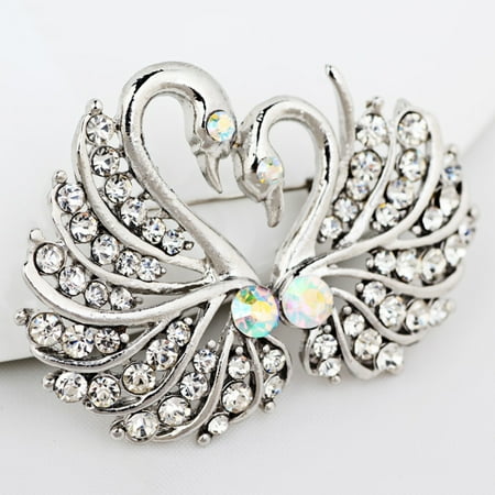 Bridal Party Jewelry Gifts - Girl12Queen Stylish Elegant Women's Swan Brooch Pin Bridal Wedding Party Daily Jewelry Gift