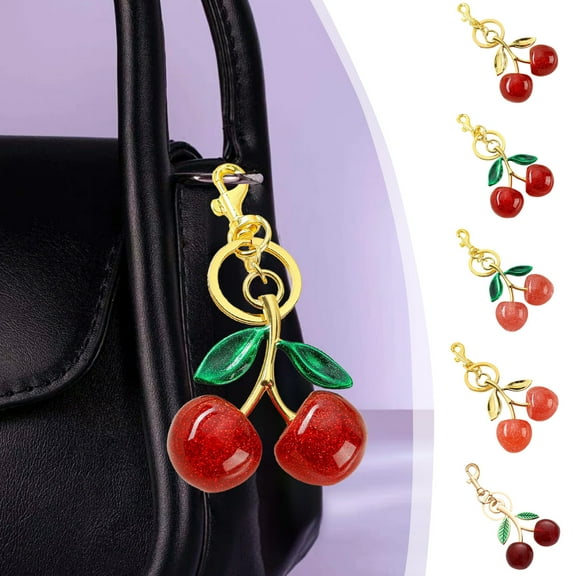 RKSTN Keychains, Cute Cherry Keychains Charms for Women Bag Purse Gifts Thanksgiving Christmas Gift