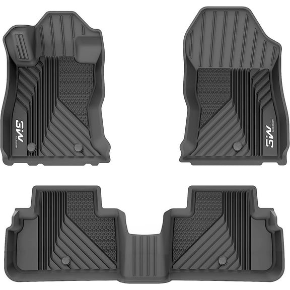 3W Car Floor Mats Liners for 2019-2023 Subaru Forester, All-Weather Mats Floor Liner Set, TPE Material, Black