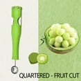 thumbnail image 4 of Stainless Steel 4-in-1 Fruit Cutter | Melon Baller, Carving Knife, Fruit Fork, Spoon | Ergonomic Green Handle | Dishwasher Safe Multi-Tool | 23.5x3.5cm | Kitchen Gadget, 4 of 9