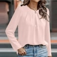 thumbnail image 2 of CHUMUD Women's Dressy Business Casual Tops, Crew Neck Pleated Long Sleeve Shirts, Office Work Blouses, Spring Fall Outfits, 2 of 5