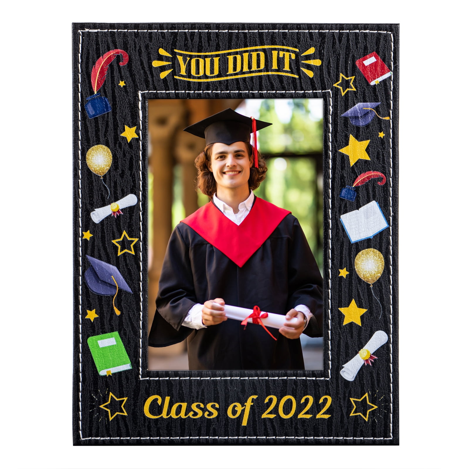 Graduation Gifts for High School College Graduates Her Him Wood Graduation Photo Frame WaaHome You Did It Class of 2021 Graduation Picture frame