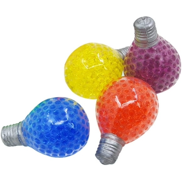 TIK Tok New Stress Balls, Caterpillar/Frog/Ice Cream/Poop Shape Grape Ball Stress Relief Toy, Squeeze-Ball Decompression Sensory Toy, Autism Special Needs Stress Reliever Ball Toys (Light Bulb, 4PC)
