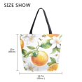 thumbnail image 5 of FORMRS Womens Canvas Tote Bag with Zipper Inner Pocket Shoulder Handbag, Floral Watercolor Oranges, 5 of 7