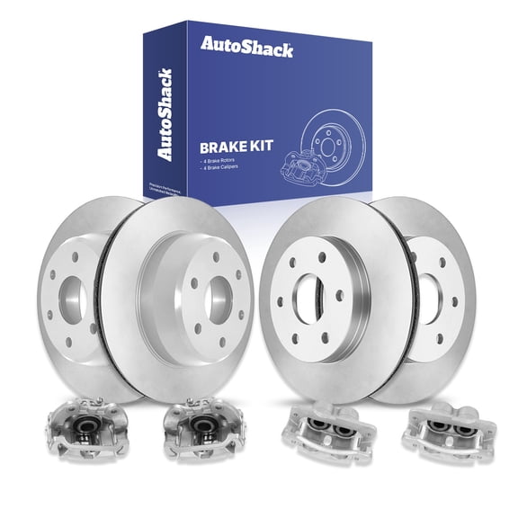 AutoShack Front & Rear Brake Rotors & Calipers for Chevrolet & GMC, Silverado 1500 2002 Sierra 1500 2002, 4WD RWD AWD V6 4.3L V8 4.8L 5.3L 6.0L