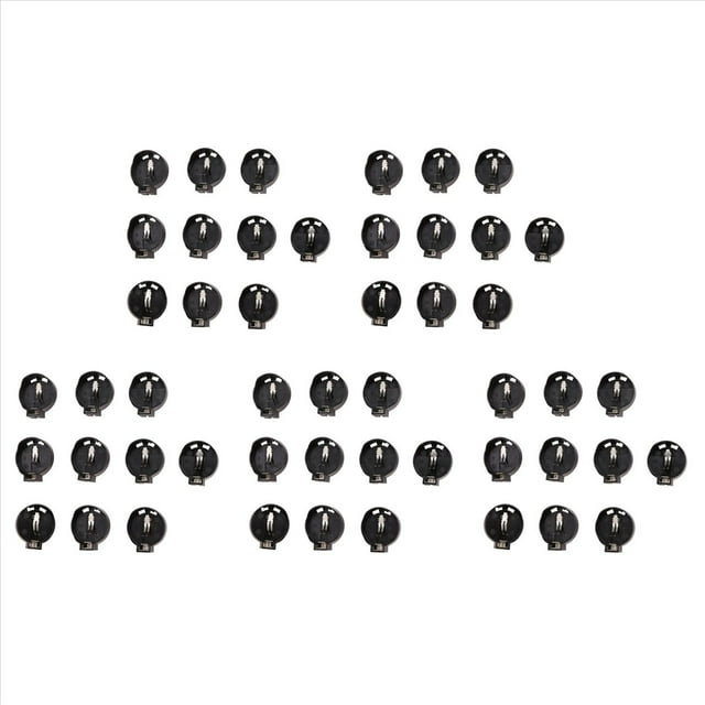 50pcs Caja Negra Rounda de Bateria de Boton para CR2032 2016 2025