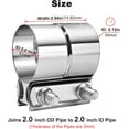 thumbnail image 2 of 2'' Exhaust Clamp,Lap Joint Band Clamp Stainless Steel for Pipes,Mufflers,Catalytic Converters (1, 2.0 inch), 2 of 7