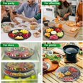 thumbnail image 2 of 10 Pcs Round Plastic Appetizer Tray with Lid Divided Serving Tray  Disposable Food Storage Containers   Fruit Platter Vegetable Trays for Party and Buffet，Kids Snack  Black, 2 of 9