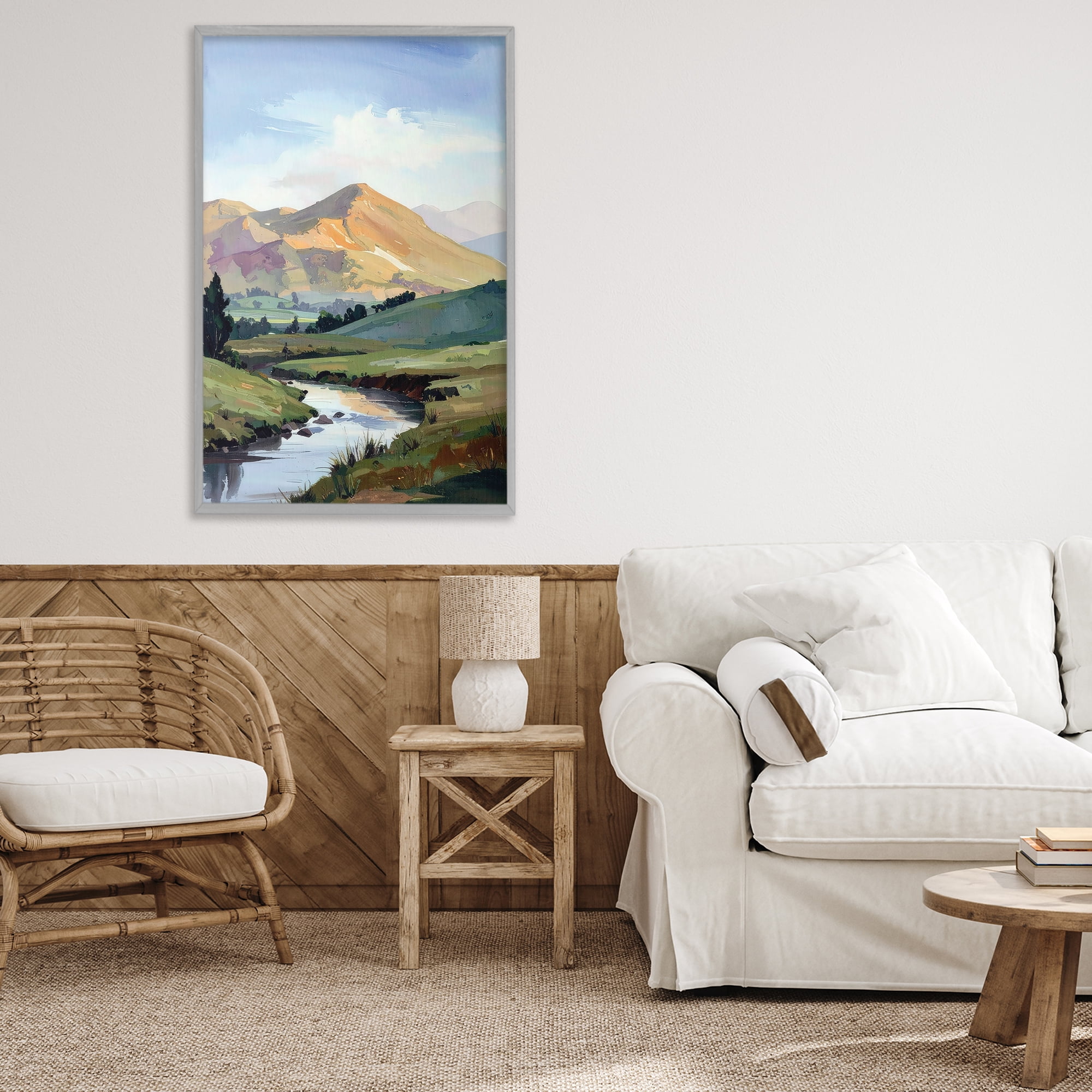 Stupell Industries Across The Valley Gray Framed Giclee Art, design by Alonza Saunders