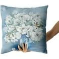 thumbnail image 3 of Watercolor Gardenia Floral Throw Pillow Cover 18 X 18 Inch Set of 2 White Flower in Blue Bottle Square Pillow Case Floral Pattern Cushion Covers for Home Car Wedding Decorative, 3 of 5