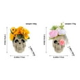 thumbnail image 2 of BNNG Halloween Sculpture Decoration 7 Inch Statue Desktop Ornament With Flower Headwear For Halloween Day Of The Dead Home Decoration Party Props Creative Gift Themed Activity Props, 2 of 8