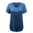 thumbnail image 3 of Inkach Womens Print Short Sleeve V-Neck T-Shirt Tops, 3 of 3
