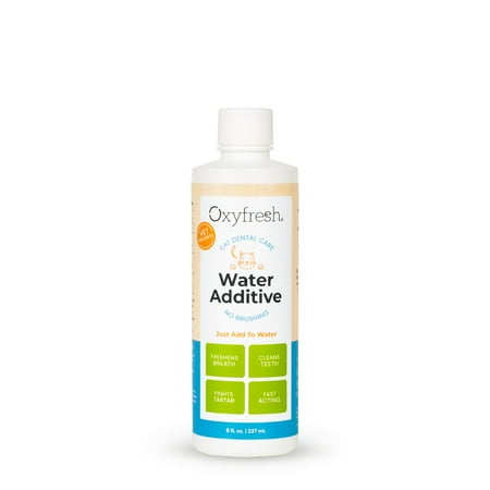 Oxyfresh Dental Cat Water Additive, Easy Solution for Fresh Breath & Teeth Cleaning, Just Add to Water, 8 fl. oz.
