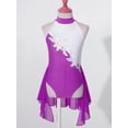thumbnail image 2 of Miutii Girls Figure Ice Skating Dress Ballet Dance Gymnastic Tutu Skirted Leotard Shiny Rhinestone Ballerina Costume Purple 6, 2 of 7