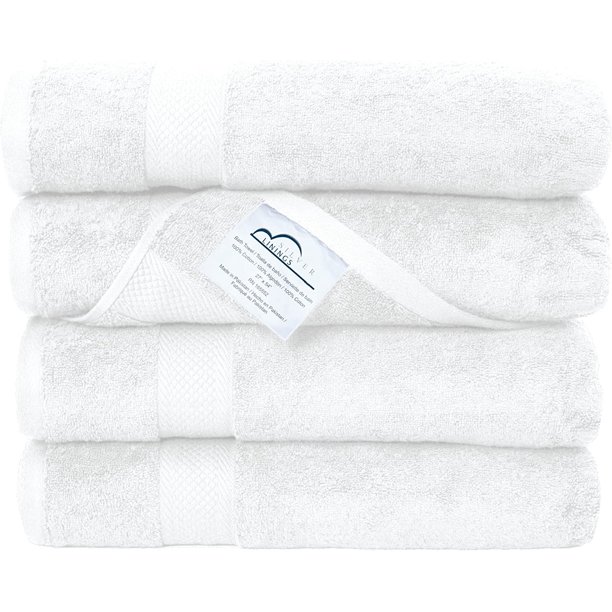 Silverlinings Bath Towels 600 GSM 100 Cotton 27x54 4 Towels for